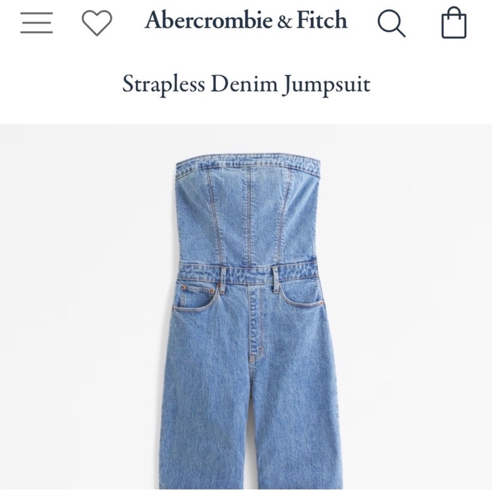 Abercrombie & Fitch Strapless Denim Jumpsuit